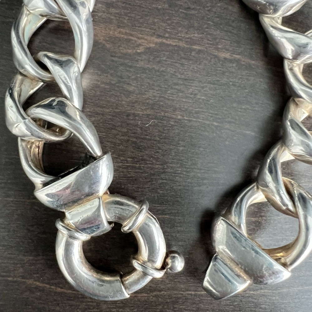 Chunky Sterling Silver Birks Chain Bracelet - Picture 5 of 5